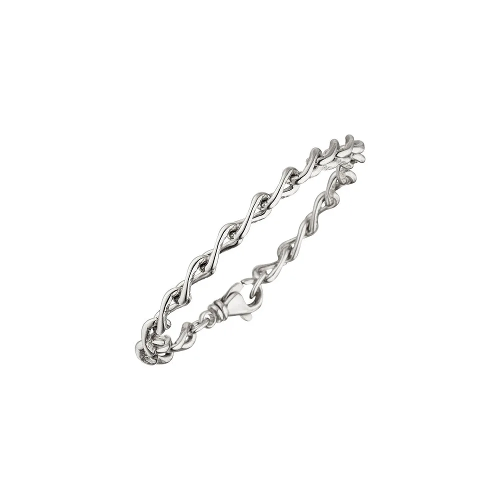Panzerarmband 925 Sterling Silber mit Struktur 19 cm Armband Silberarmband