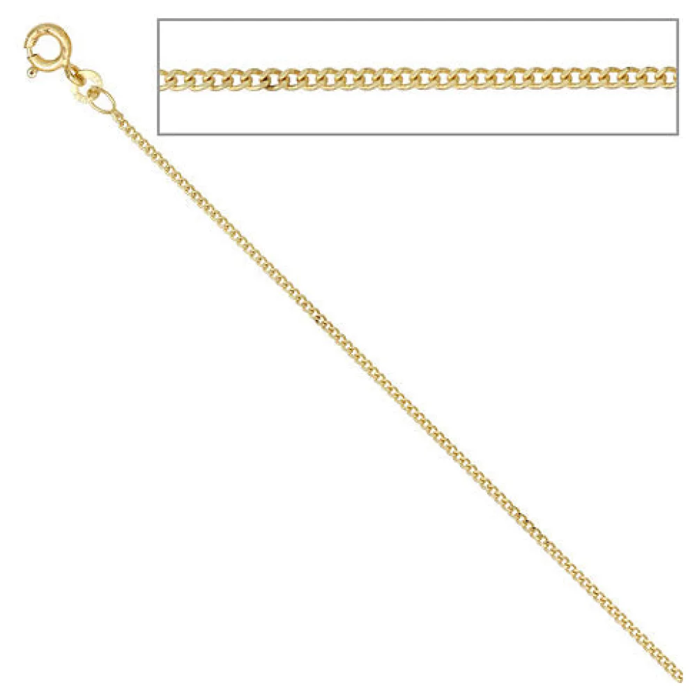 Panzerkette 333 Gelbgold 1 3 mm 36 cm Gold Kette Halskette Goldkette Federring