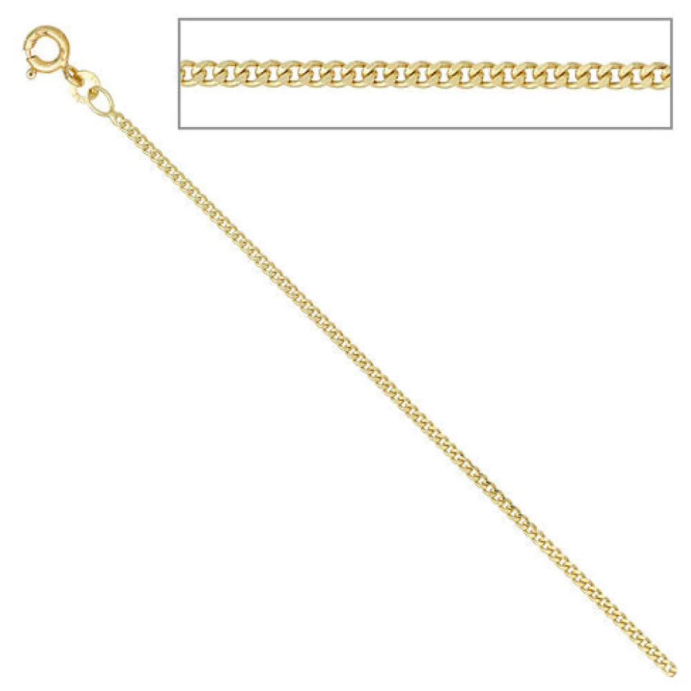 Panzerkette 333 Gelbgold 1 7 mm 36 cm Gold Kette Halskette Goldkette Federring