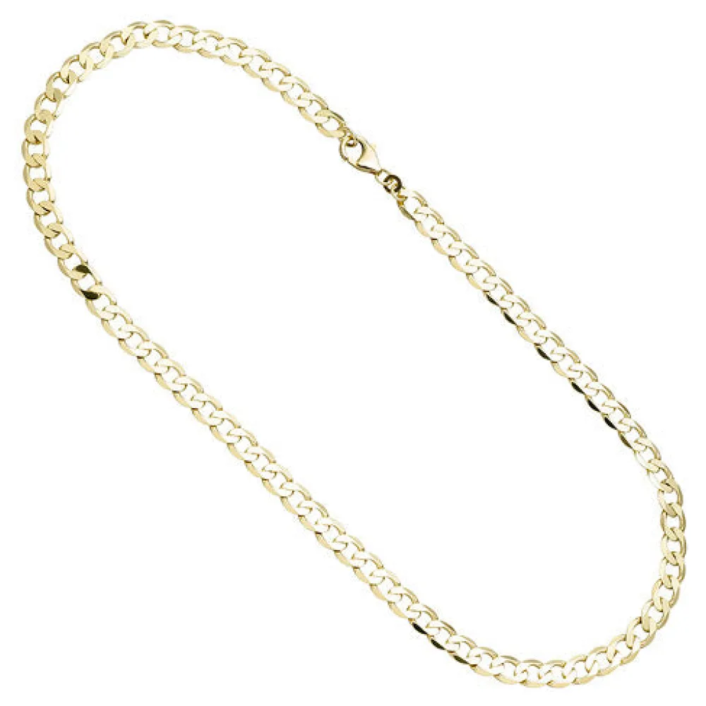 Panzerkette 333 Gelbgold 6 6 mm 45 cm Gold Kette Halskette Goldkette Karabiner