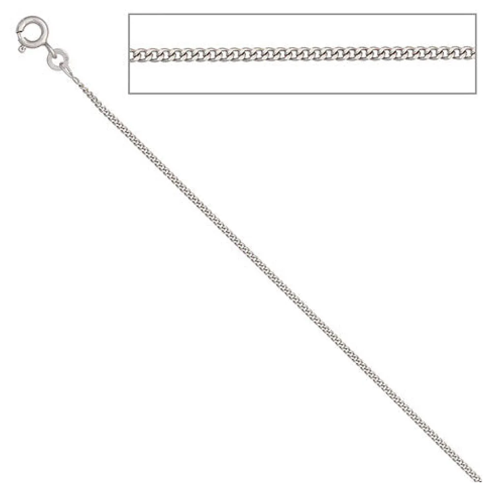 Panzerkette 333 Weißgold 1 3 mm 36 cm Gold Kette Halskette Weißgoldkette