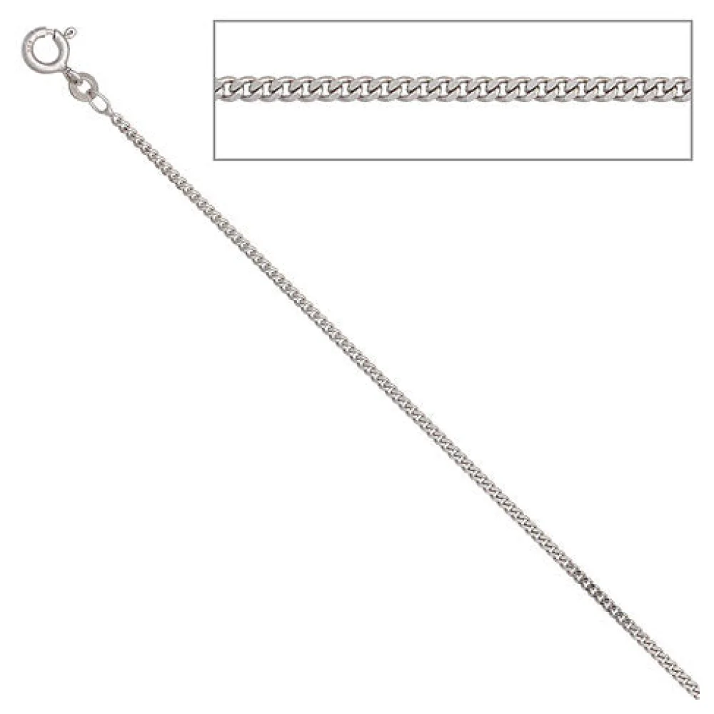 Panzerkette 333 Weißgold 1 7 mm 36 cm Gold Kette Halskette Weißgoldkette