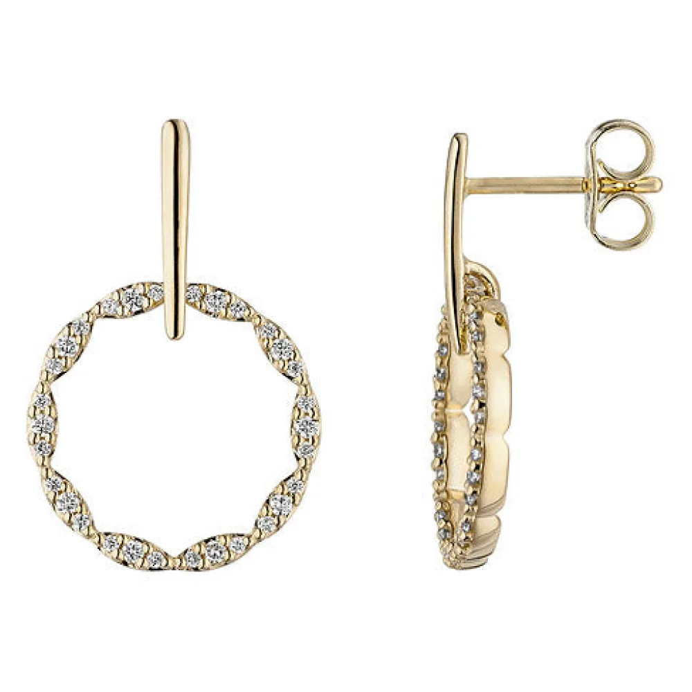 Ohrhänger 585 Gold Gelbgold 60 Diamanten Brillanten Ohrringe Diamantohrringe