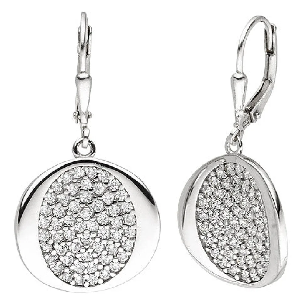 Ohrhänger 925 Sterling Silber 110 Zirkonia Ohrringe Boutons Silberohrringe