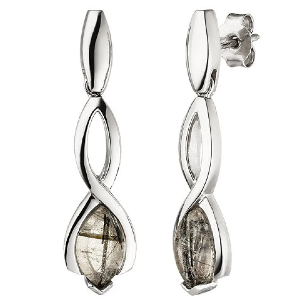 Ohrhänger 925 Sterling Silber 2 Turmalinquarze Ohrringe