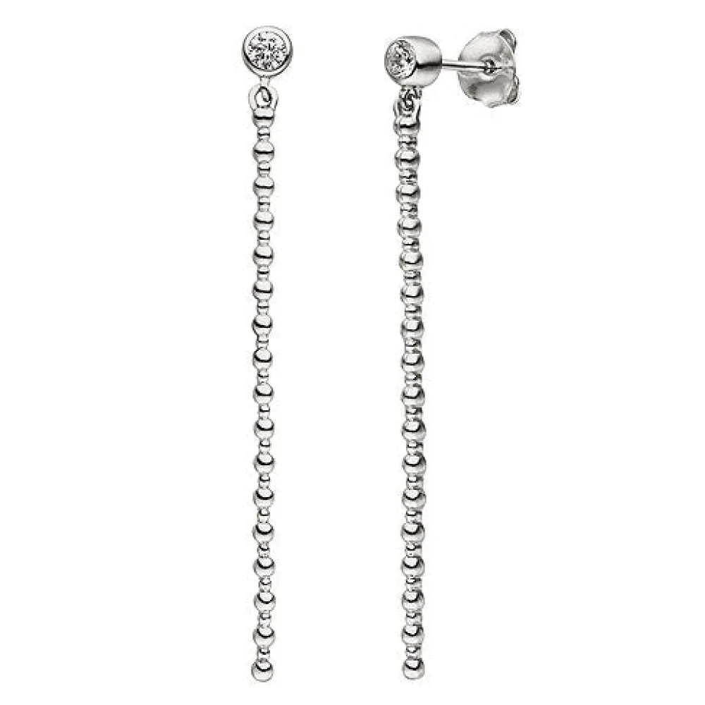 Ohrhänger 925 Sterling Silber 2 Zirkonia Ohrringe Ohrstecker Silberohrringe