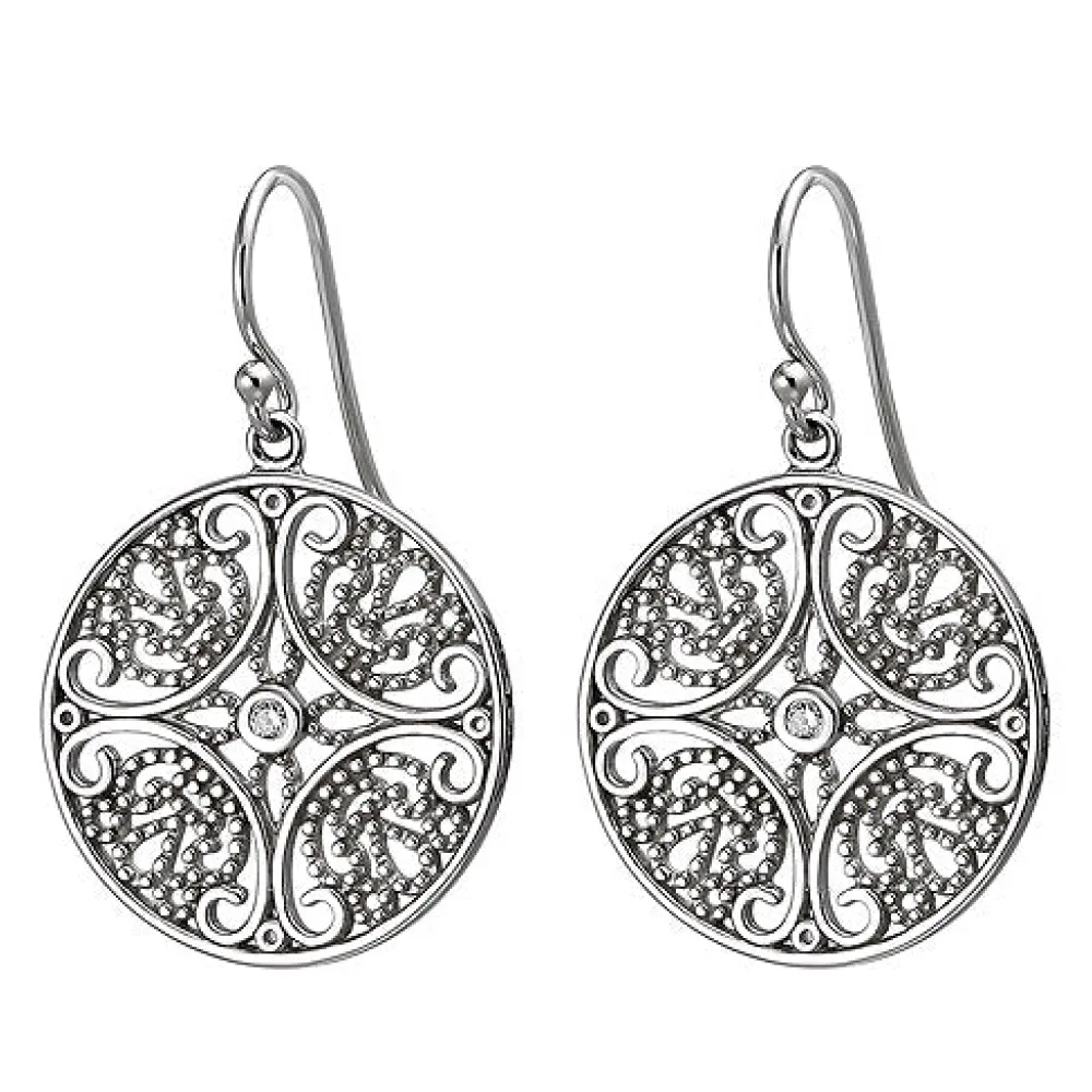 Ohrhänger 925 Sterling Silber 2 Zirkonia Ohrringe Silberohrringe