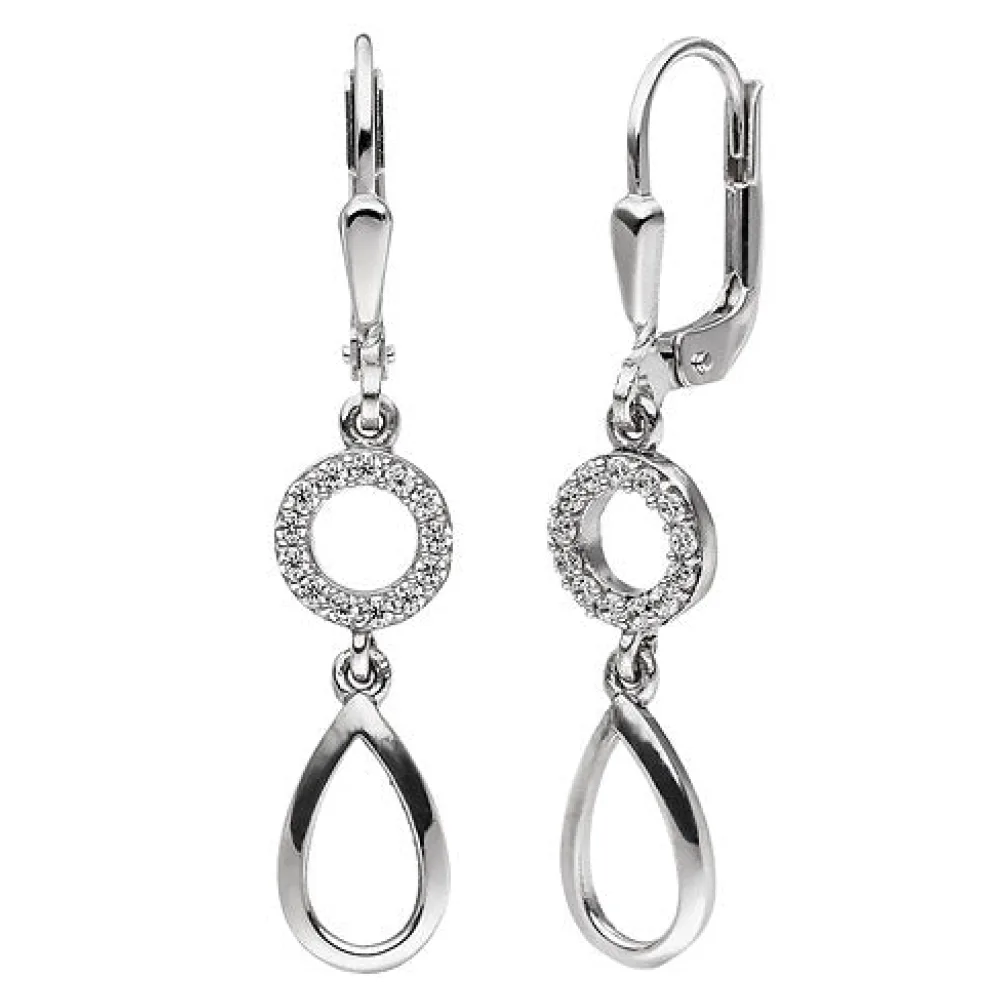 Ohrhänger 925 Sterling Silber 26 Zirkonia Ohrringe Boutons Silberohrringe