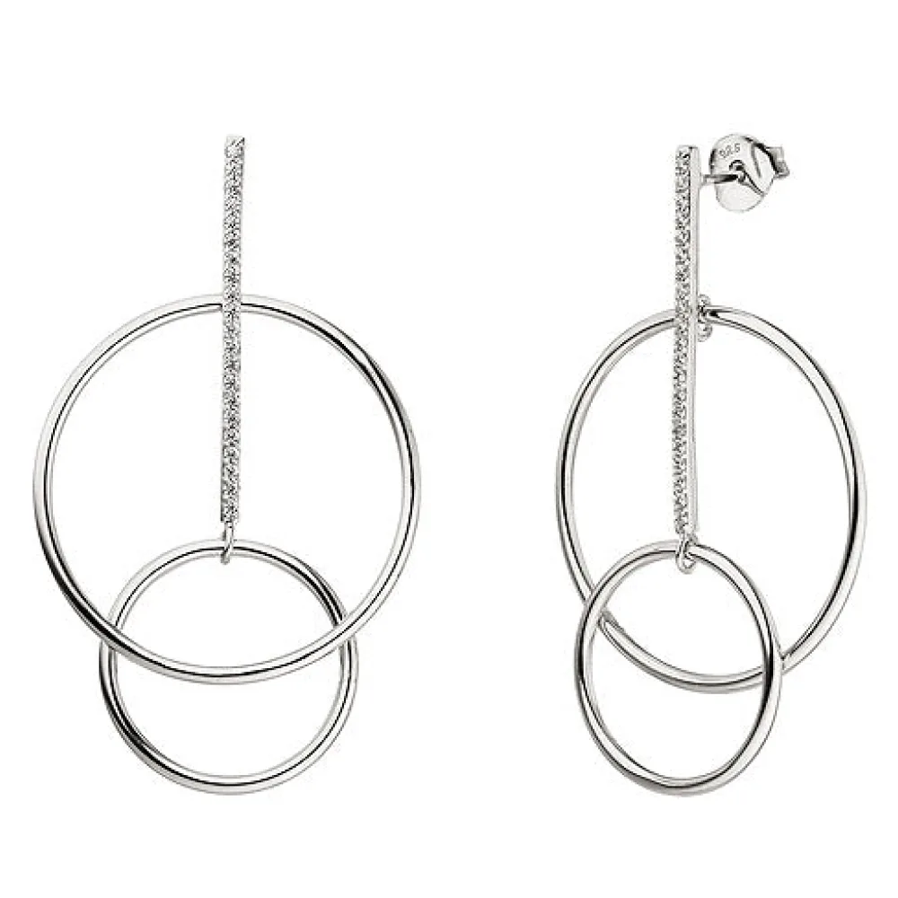 Ohrhänger 925 Sterling Silber 42 Zirkonia Ohrringe Ohrstecker Silberohrringe