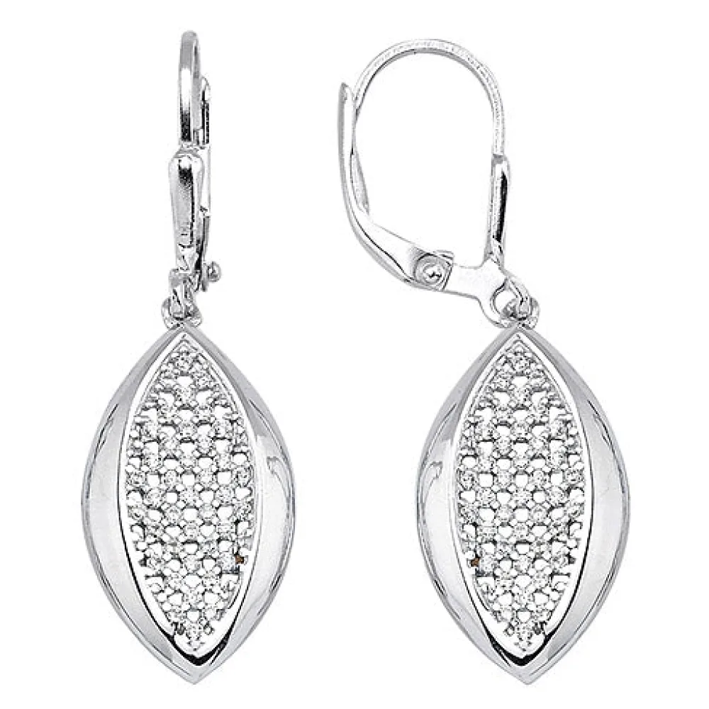 Ohrhänger 925 Sterling Silber 78 Zirkonia Ohrringe Boutons Silberohrringe