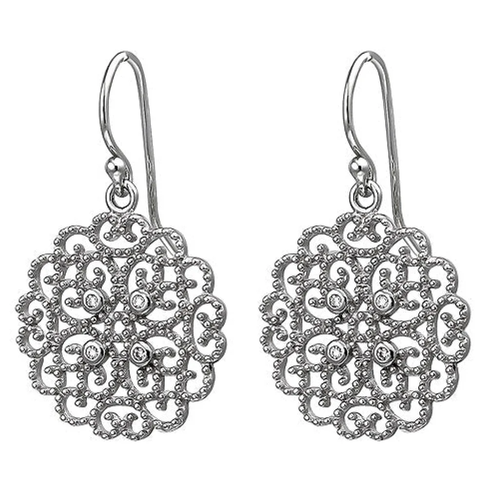 Ohrhänger 925 Sterling Silber 8 Zirkonia Ohrringe Silberohrringe
