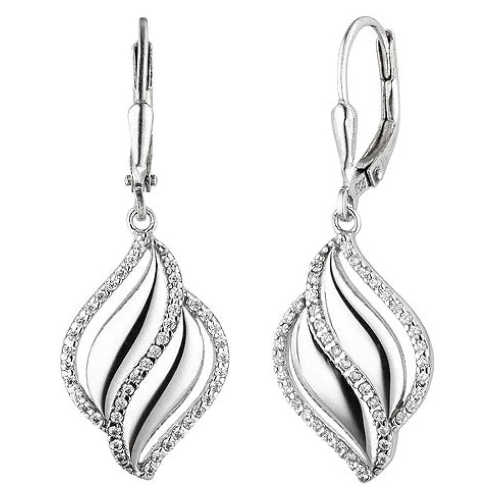 Ohrhänger 925 Sterling Silber 86 Zirkonia Ohrringe Boutons Silberohrringe