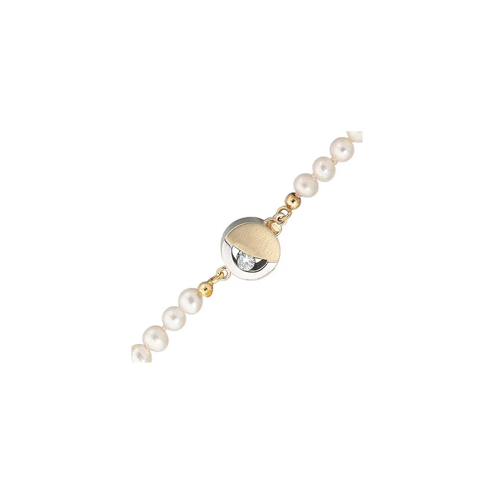 Kettenschließe Schließe 333 Gold Gelbgold bicolor mattiert 2 Zirkonia