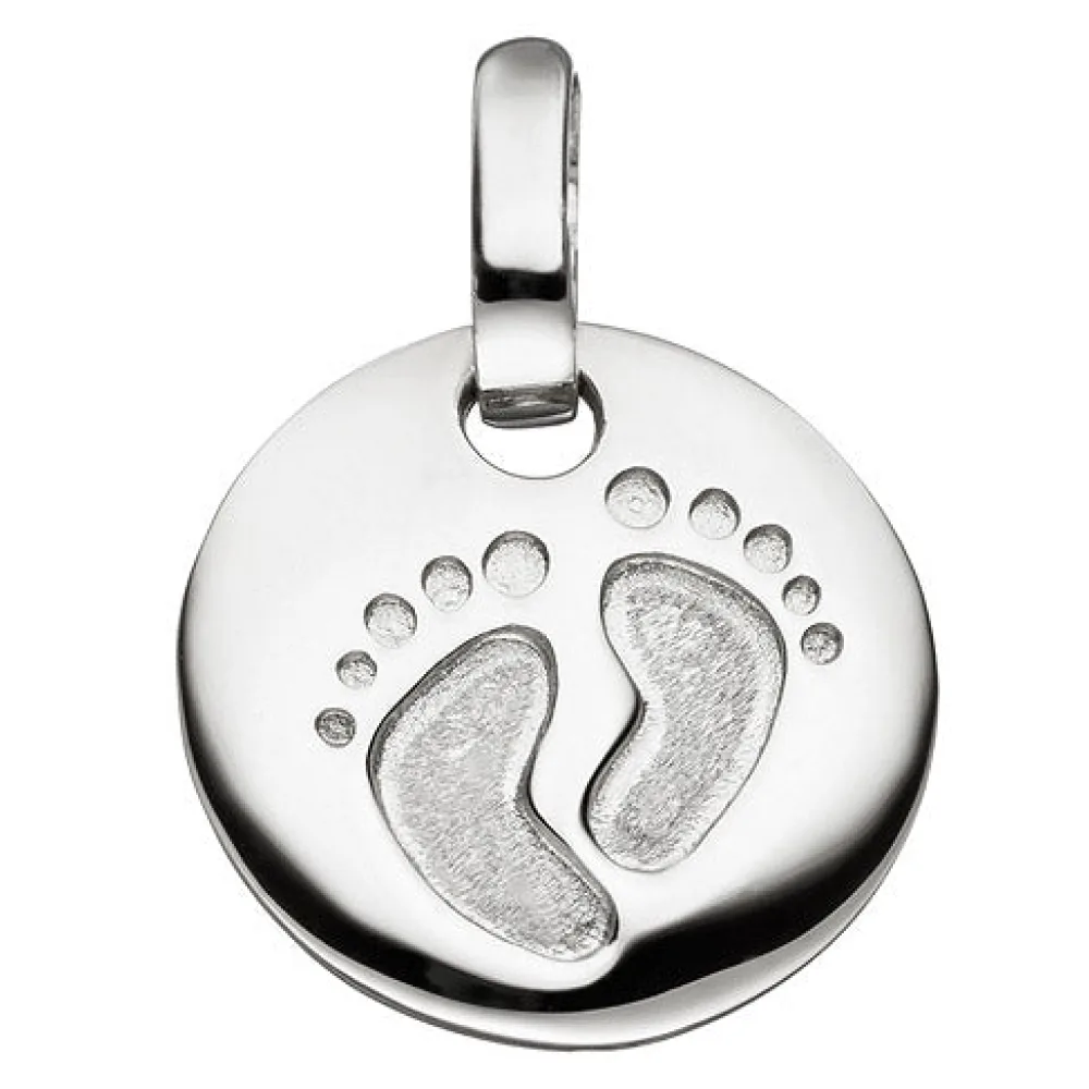 Kinder Anhänger Babyfüße 925 Sterling Silber Silberanhänger Babyanhänger