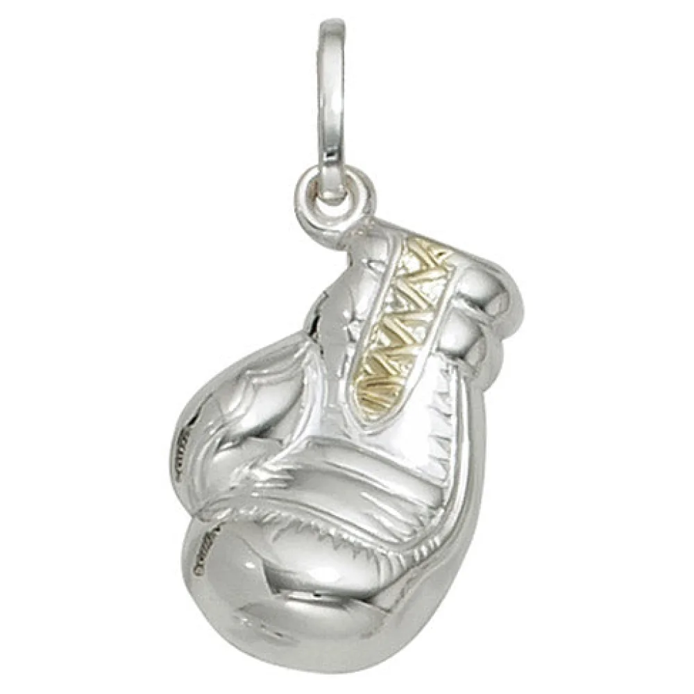 Kinder Anhänger Boxhandschuh 925 Silber bicolor vergoldet Kinderanhänger