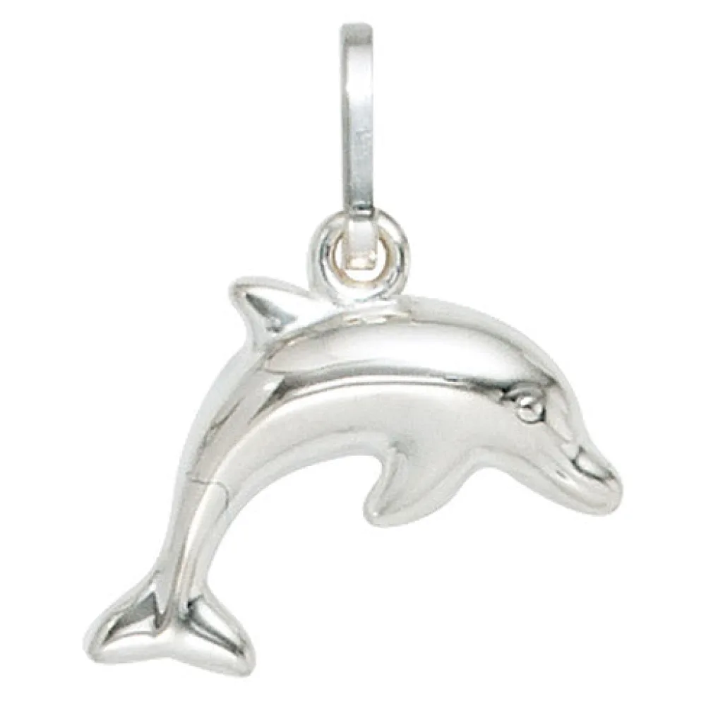 Kinder Anhänger Delfin 925 Sterling Silber Delfinanhänger Kinderanhänger