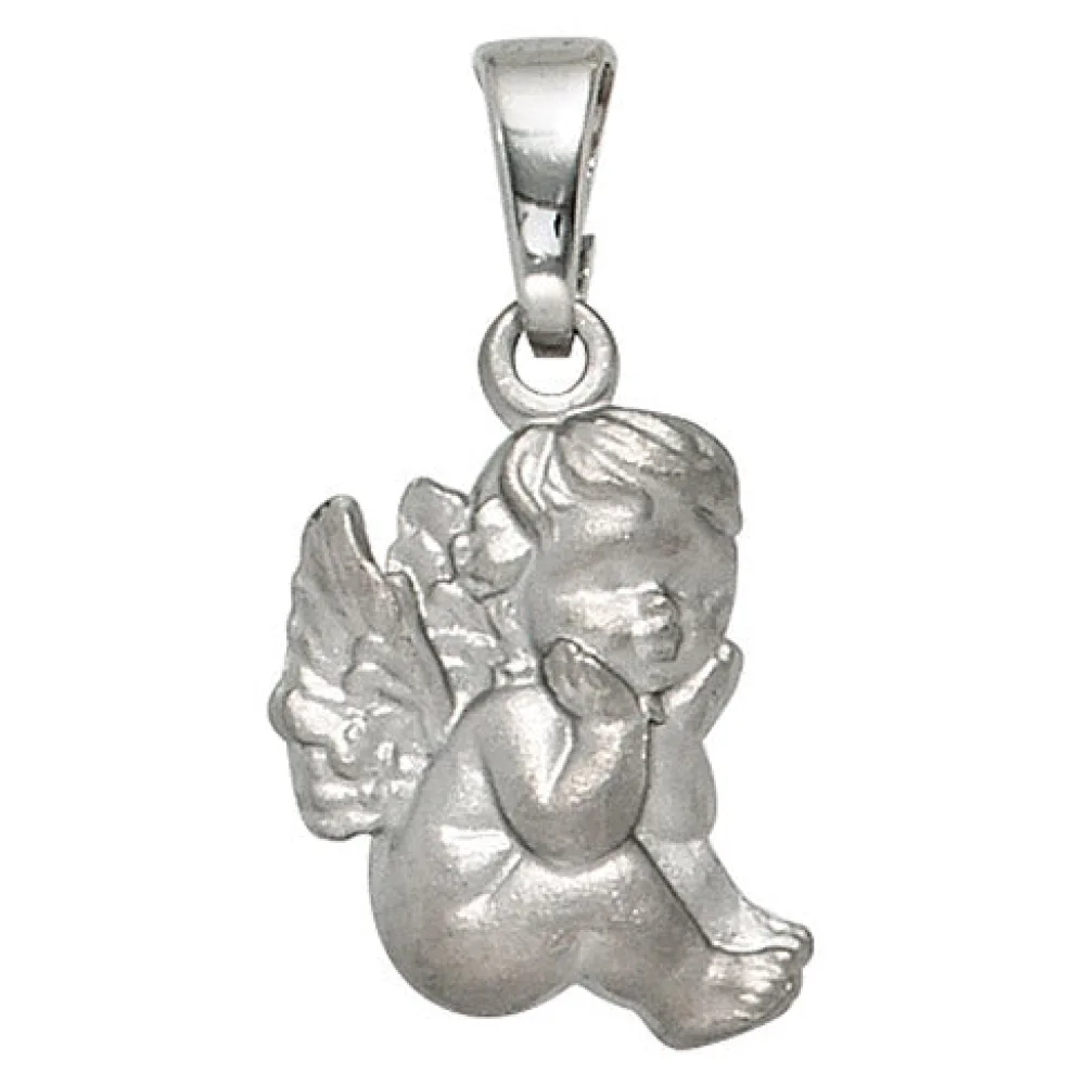 Kinder Anhänger Engel Schutzengel 925 Sterling Silber mattiert Kinderanhänger