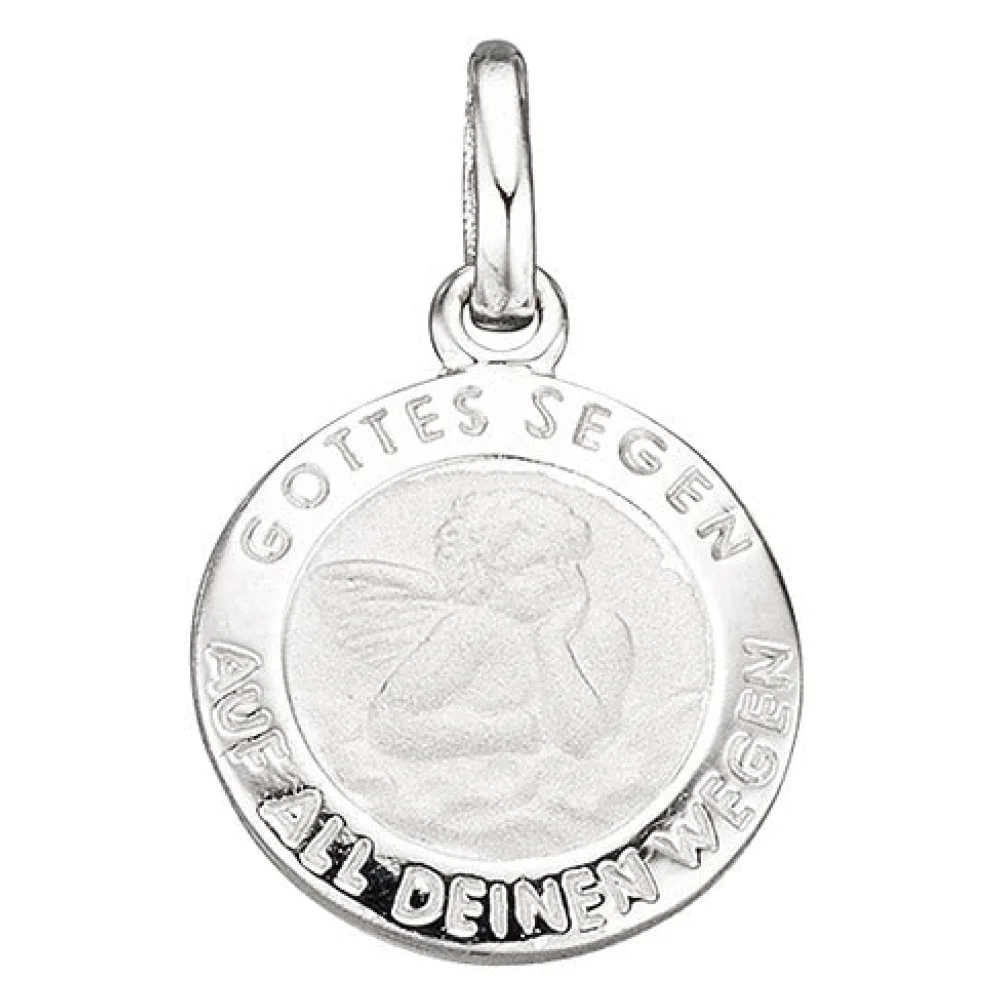 Kinder Anhänger Engel Schutzengel 925 Sterling Silber mattiert Kinderanhänger
