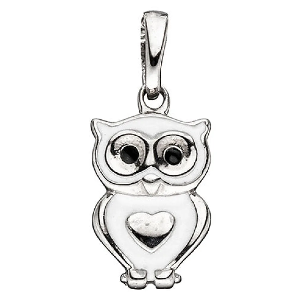 Kinder Anhänger Eule 925 Sterling Silber mit Lackeinlage Kinderanhänger