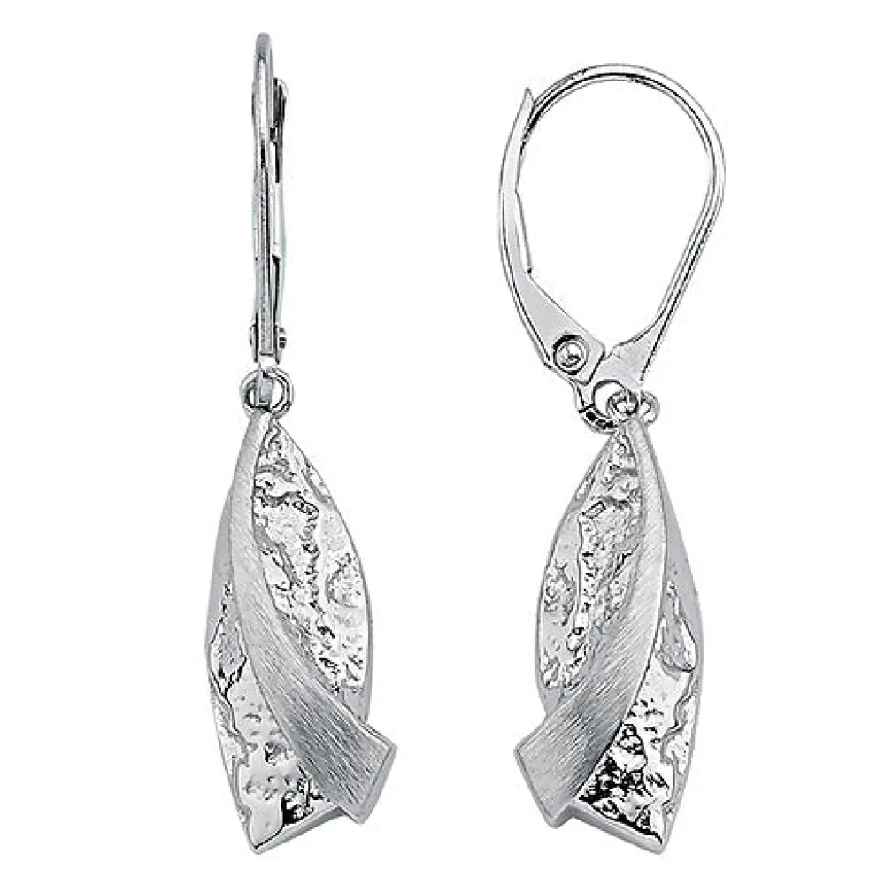 Ohrhänger 925 Sterling Silber gehämmert Ohrringe Boutons Silberohrringe