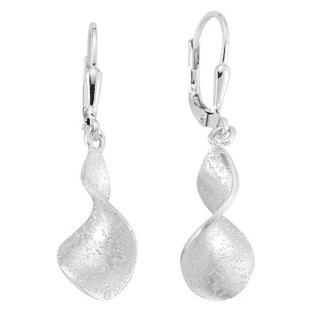 Ohrhänger 925 Sterling Silber matt Ohrringe Boutons Silberohrringe