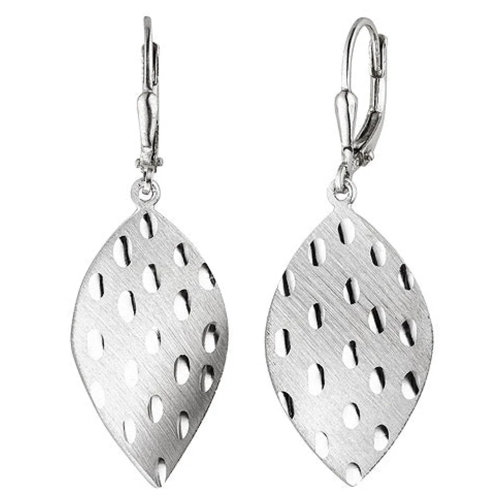 Ohrhänger 925 Sterling Silber mattiert Ohrringe Boutons Silberohrringe
