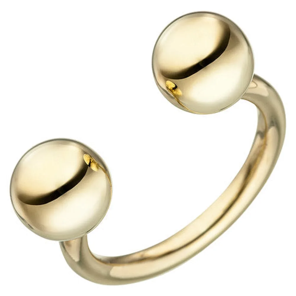 Damen Ring Kugel Kugeln 925 Sterling Silber gold vergoldet Kugelring offen-52