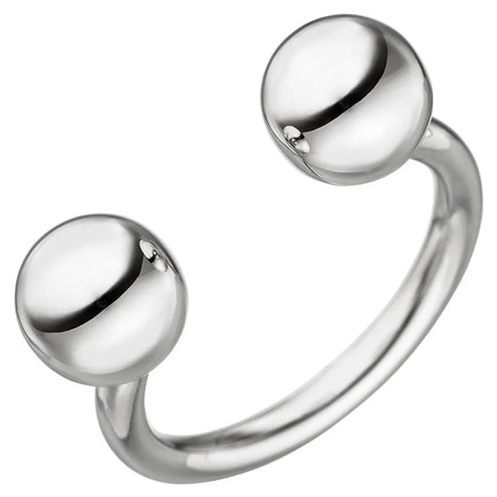 Damen Ring Kugel Kugeln 925 Sterling Silber Silberring Kugelring offen-52