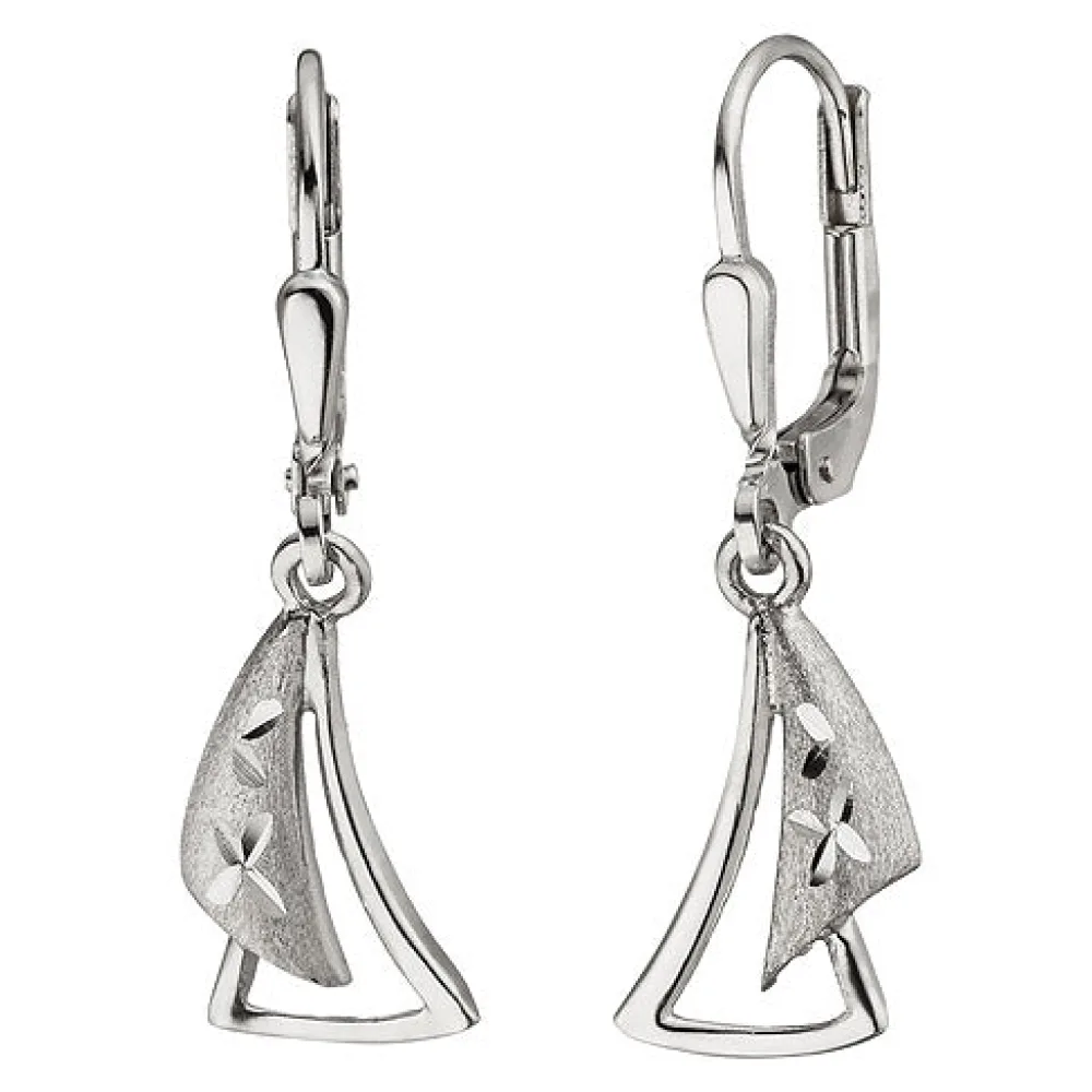 Ohrhänger 925 Sterling Silber teil matt Ohrringe Silberohrringe