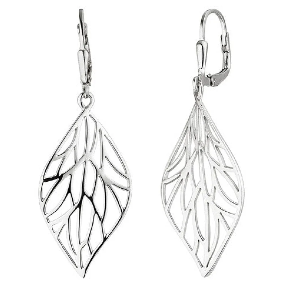 Ohrhänger Blatt 925 Sterling Silber Ohrringe Boutons Silberohrringe