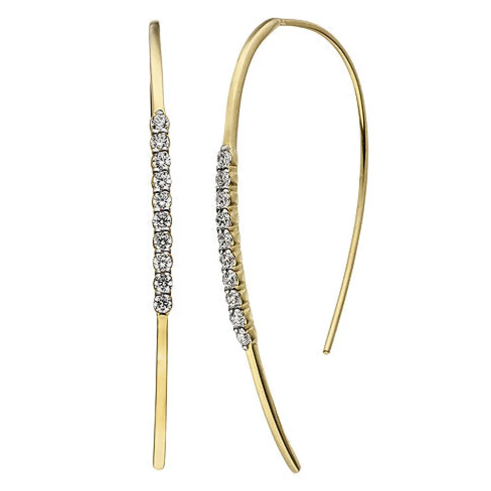 Ohrhänger Ohrhaken 925 Sterling Silber gold vergoldet 20 Zirkonia Ohrringe