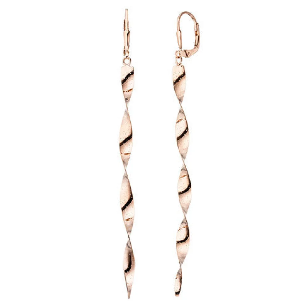 Ohrhänger Spirale 925 Sterling Silber rotgold vergoldet Ohrringe gedreht