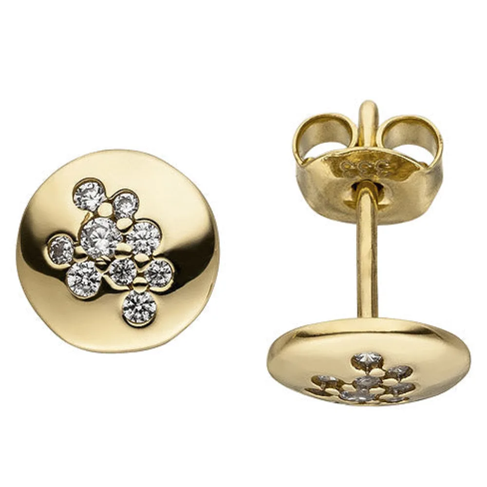 Ohrstecker 333 Gold Gelbgold 18 Zirkonia Ohrringe Goldohrringe