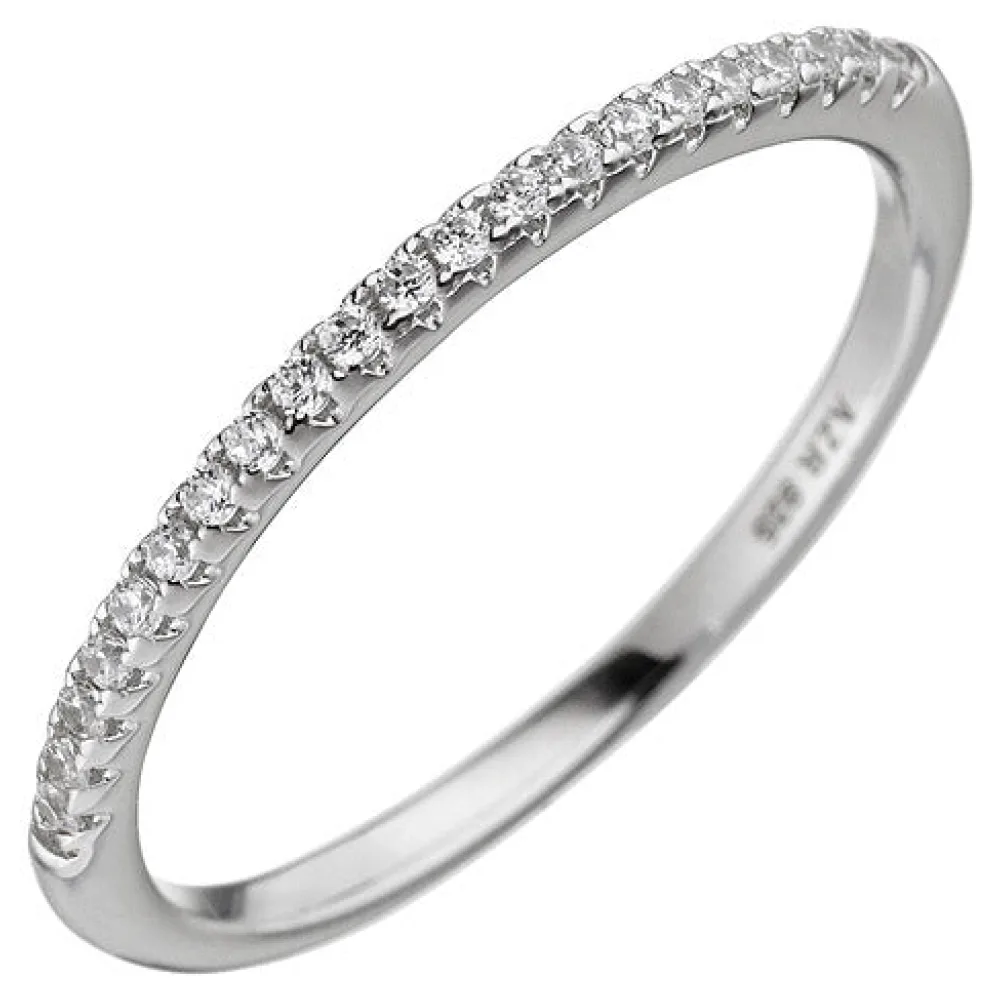 Damen Ring schmal 925 Sterling Silber mit Zirkonia Silberring-60