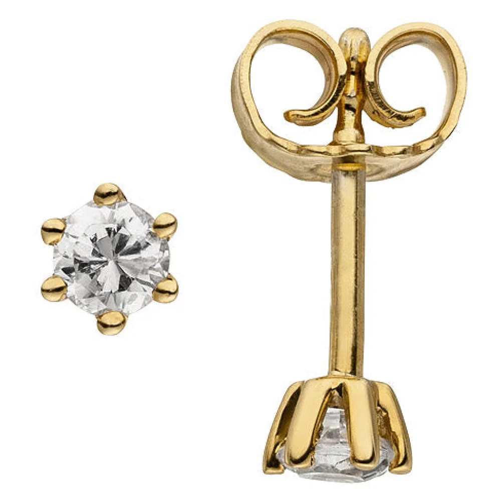 Ohrstecker 585 Gold Gelbgold 2 Diamanten Brillanten 0 24 ct. Ohrringe