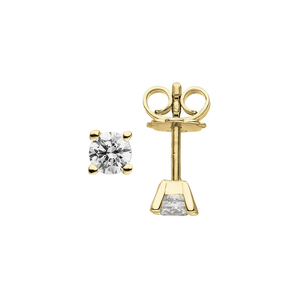 Ohrstecker 585 Gold Gelbgold 2 Diamanten Brillanten 0 50 ct. Ohrringe