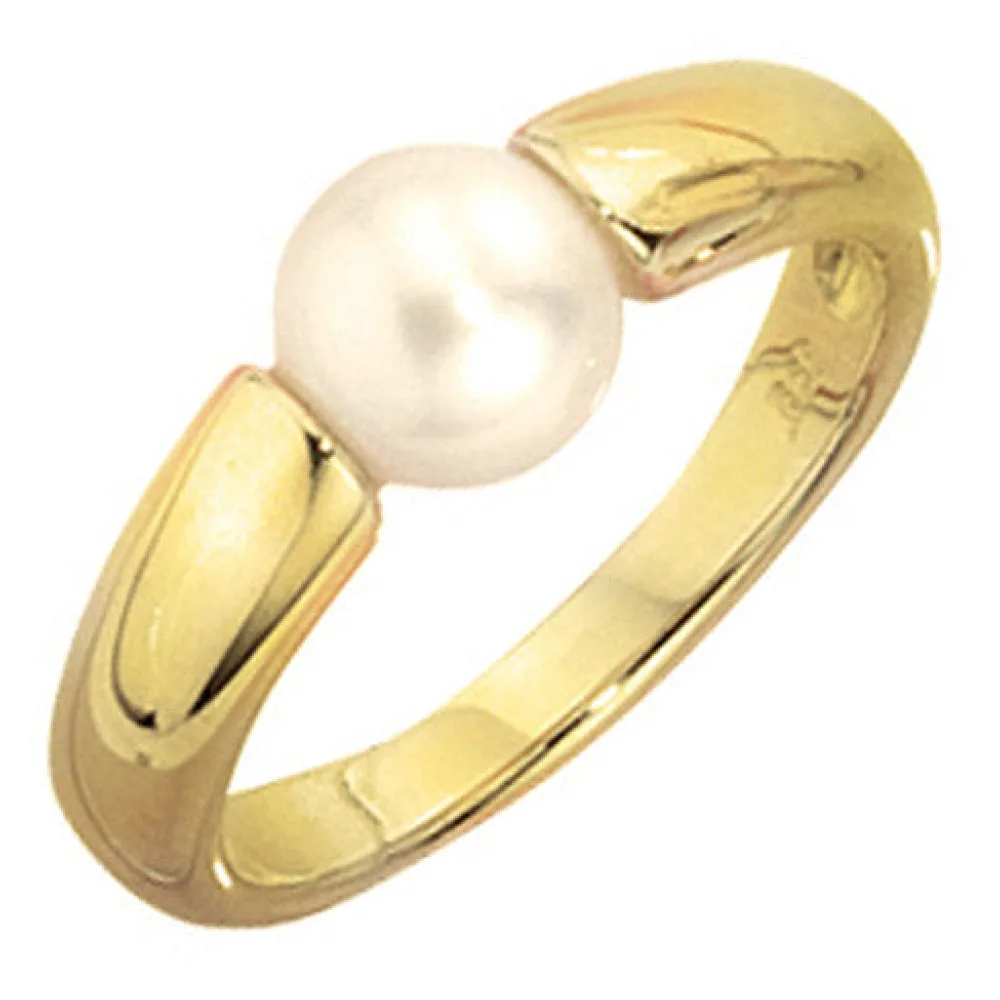 Damen Ring 333 Gold Gelbgold 1 Süßwasser Perle Goldring Perlenring-60