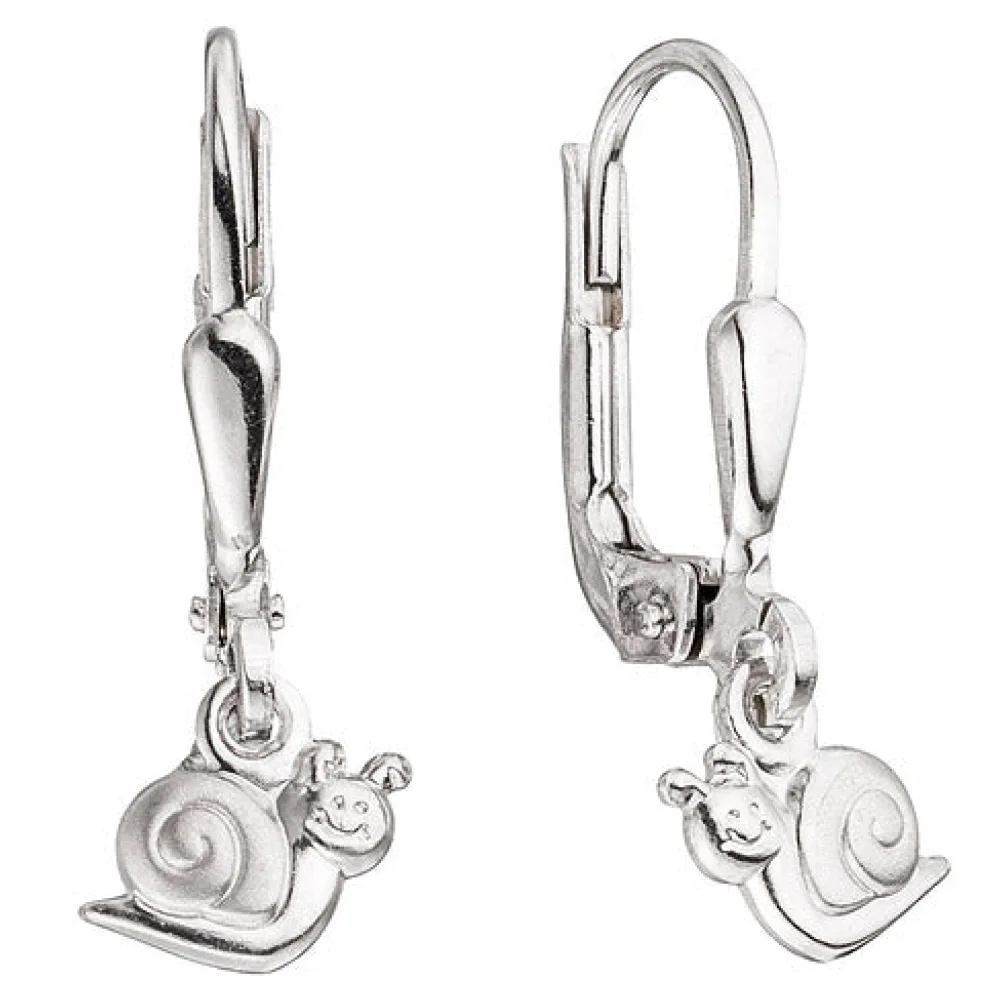 Kinder Boutons Schnecke 925 Silber mattiert Ohrringe Ohrhänger Kinderohrringe