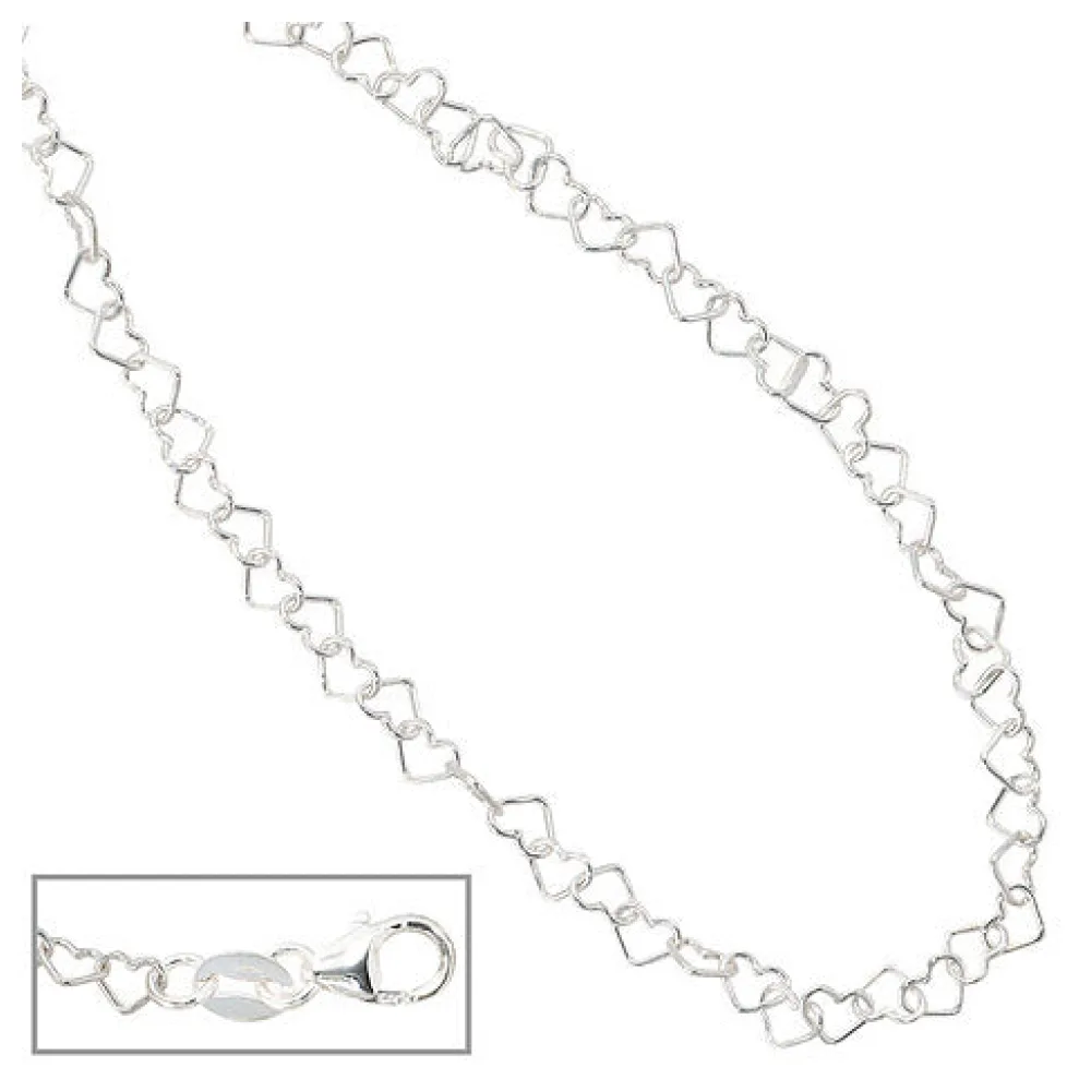 Kinder Collier Halskette aus Herzen Herzchen 925 Sterling Silber 35 cm Kette