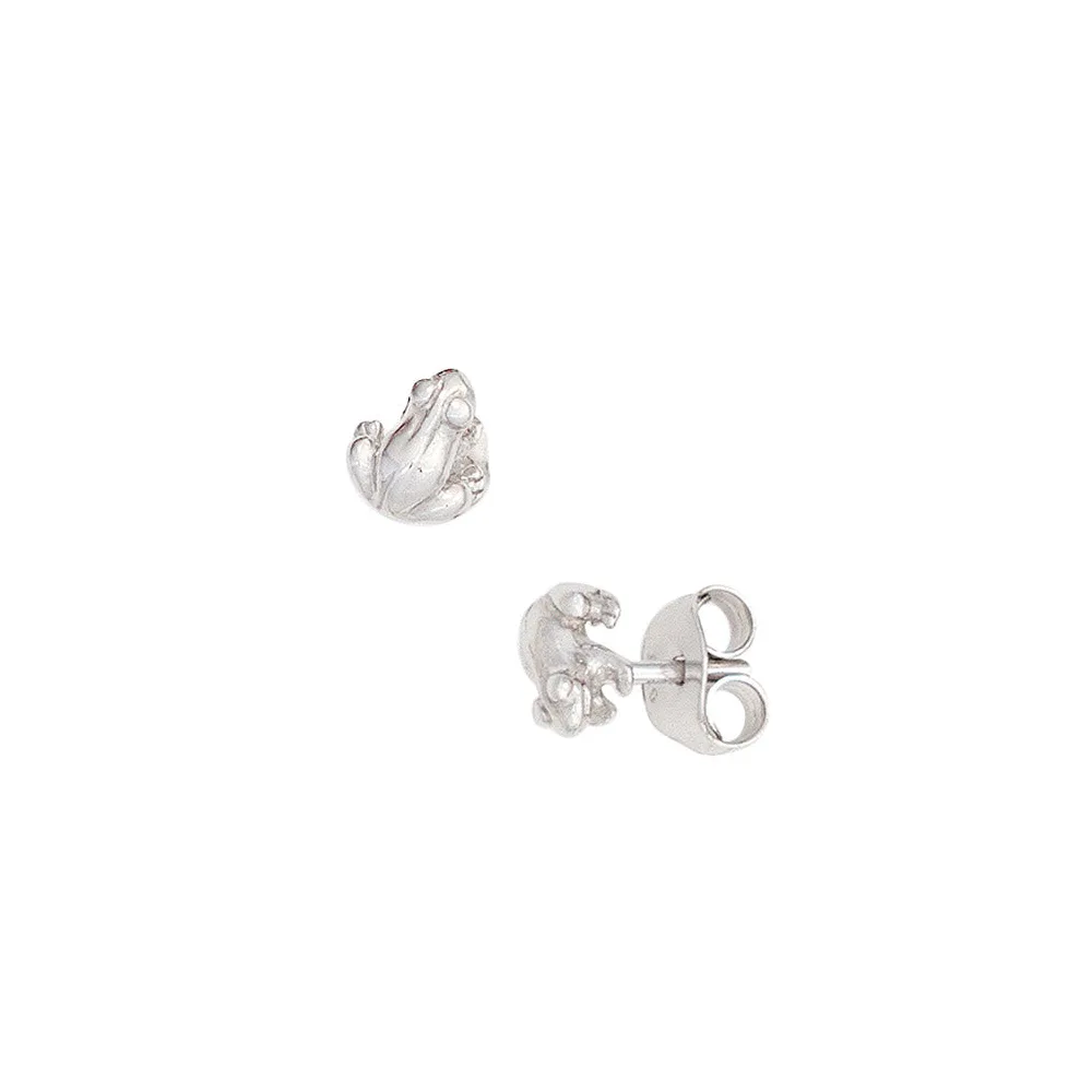 Kinder Ohrstecker Frosch 925 Sterling Silber rhodiniert Ohrringe Kinderohrringe