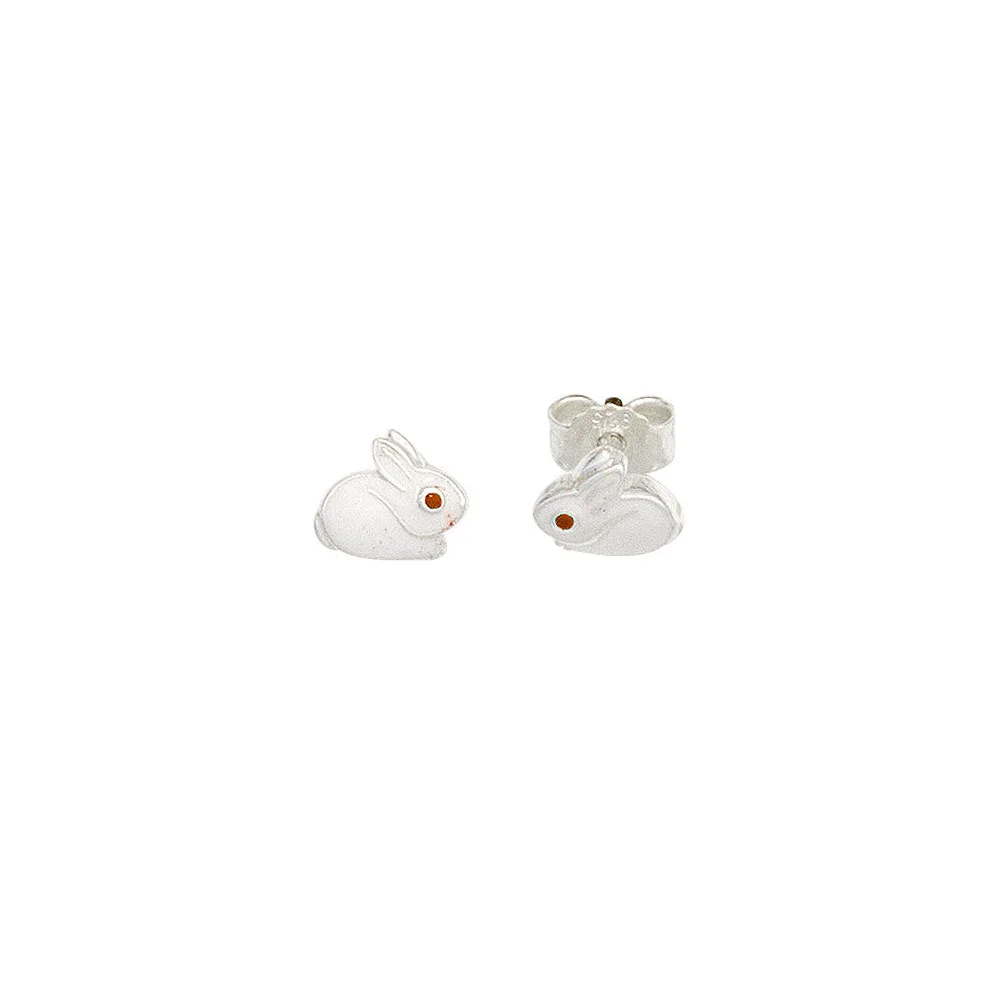 Kinder Ohrstecker Hase 925 Sterling Silber rhodiniert Ohrringe Kinderohrringe