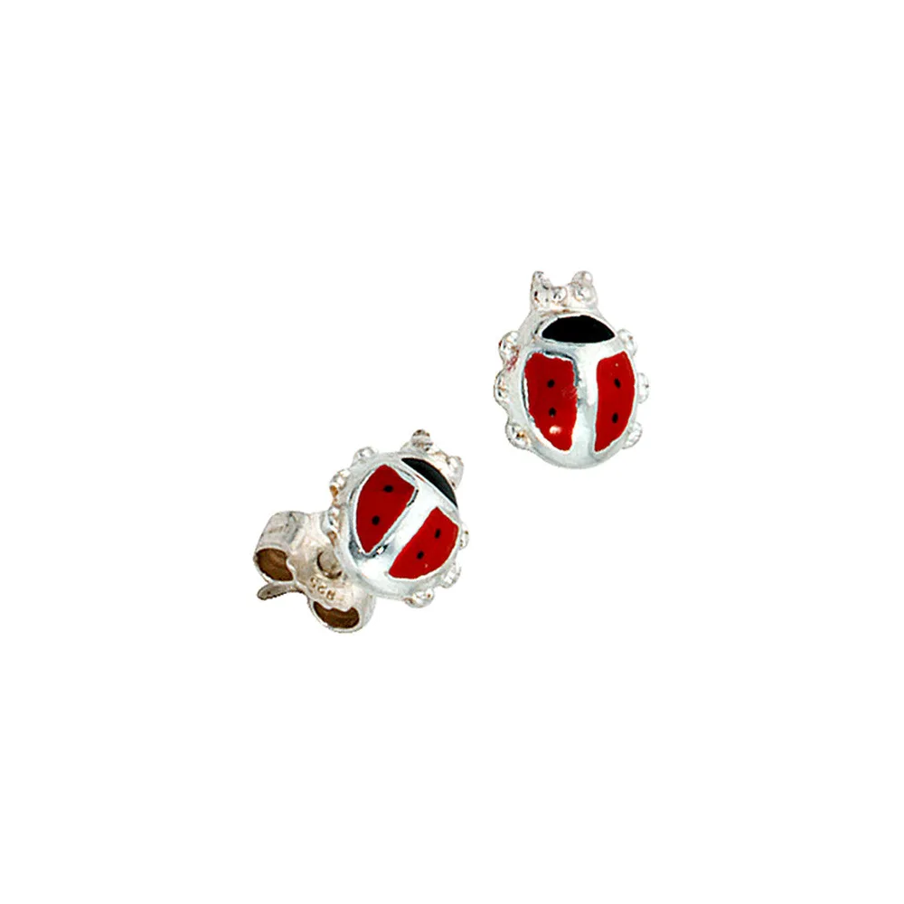 Kinder Ohrstecker Marienkäfer rot 925 Sterling Silber Ohrringe Kinderohrringe