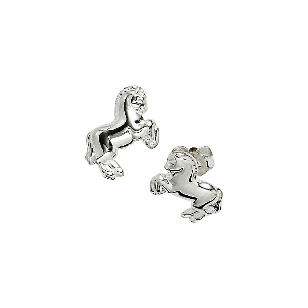 Kinder Ohrstecker Pferd Pferde 925 Sterling Silber Ohrringe Kinderohrringe