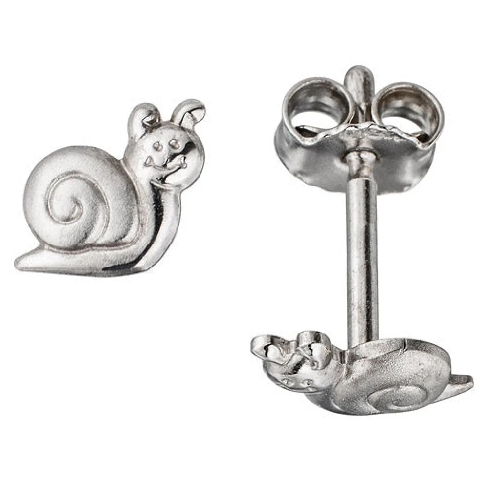 Kinder Ohrstecker Schnecke 925 Sterling Silber mattiert Ohrringe Kinderohrringe