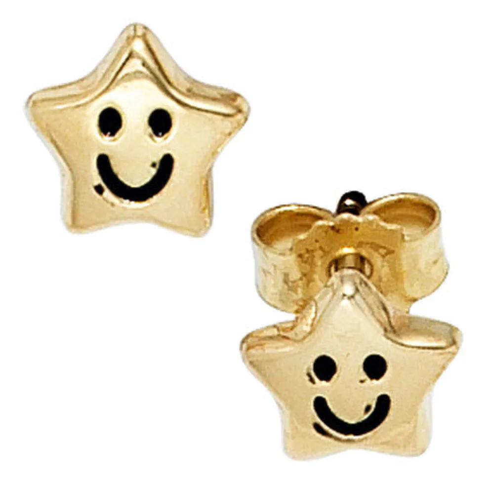 Kinder Ohrstecker Stern Sterne 333 Gold Gelbgold Ohrringe Kinderohrringe