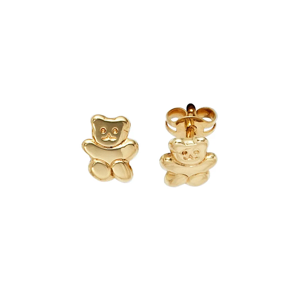 Kinder Ohrstecker Teddy 333 Gold Gelbgold Ohrringe Kinderohrringe