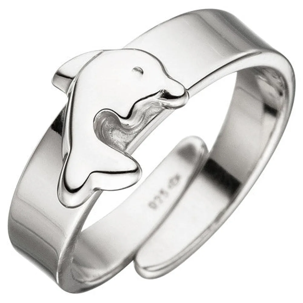 Kinder Ring Delfin 925 Sterling Silber Silberring Kinderring verstellbar-46