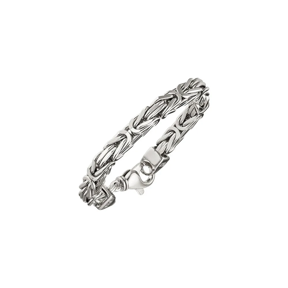 Königsarmband 925 Sterling Silber 23 cm Armband Silberarmband Karabiner