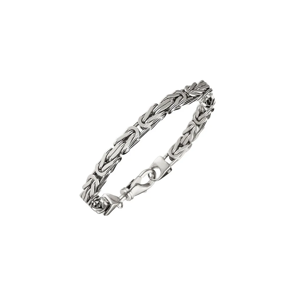 Königsarmband 925 Sterling Silber 23 cm Armband Silberarmband Karabiner