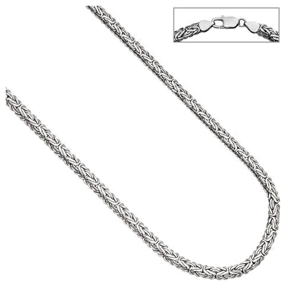 Königskette oval 925 Sterling Silber 45 cm Kette Halskette Silberkette Karabiner